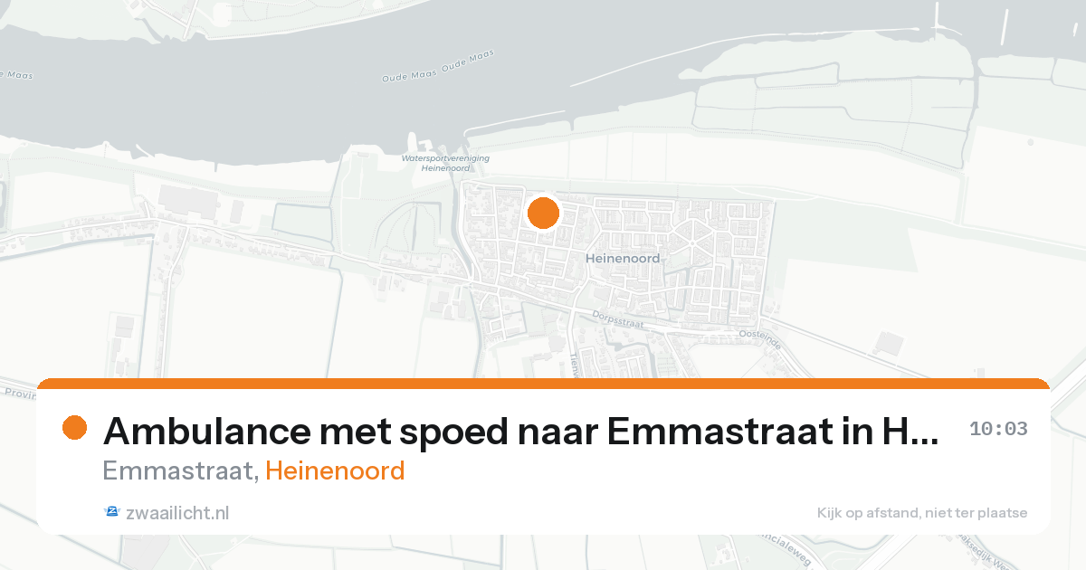Ambulance met spoed naar Emmastraat in Heinenoord — 20 aug 2026
