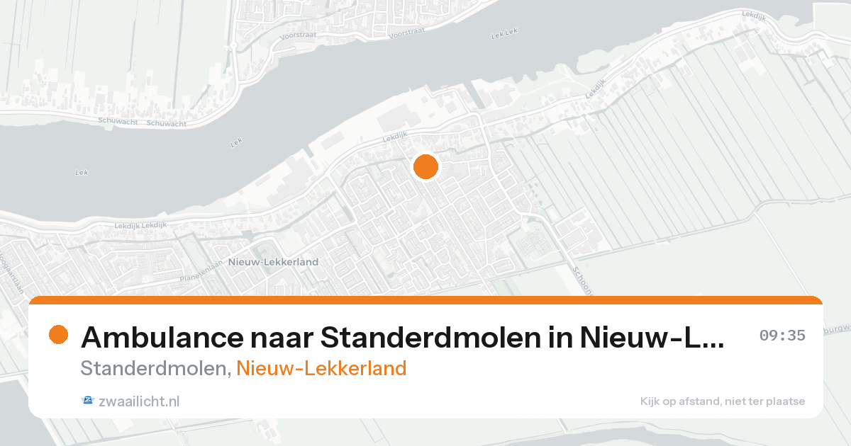 Ambulance naar Standerdmolen in Nieuw-Lekkerland — 22 mrt 2026