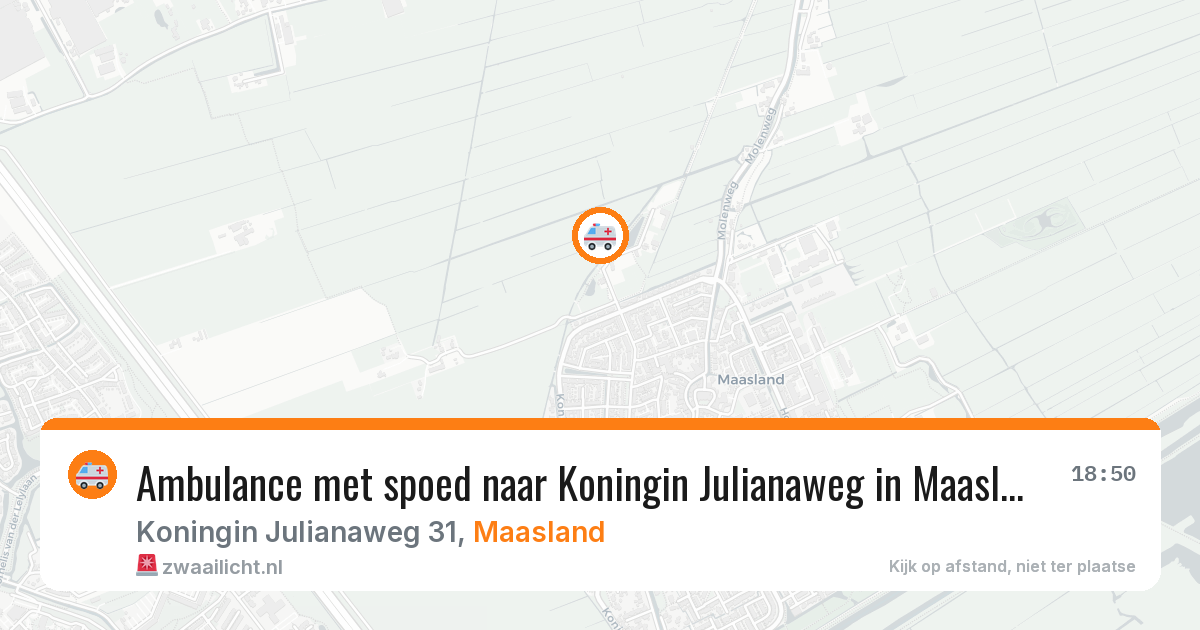 Ambulance met spoed naar Koningin Julianaweg in Maasland — 14 jun 2026