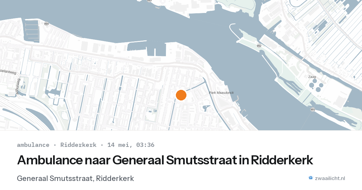 Ambulance naar Generaal Smutsstraat in Ridderkerk — 14 mei 2026