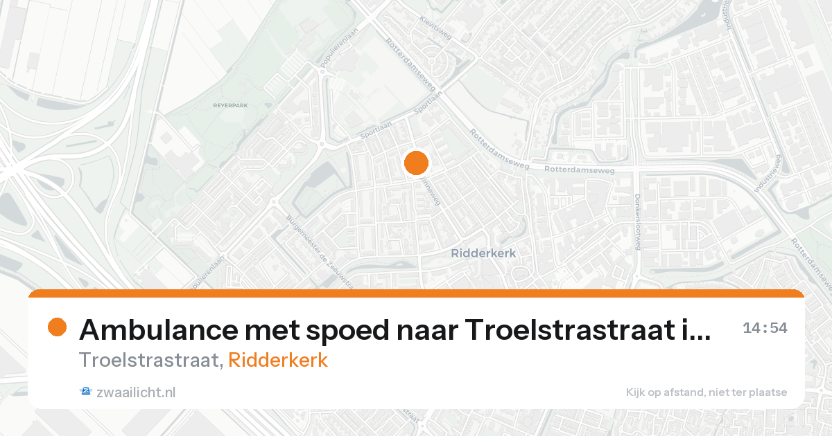 Ambulance met spoed naar Troelstrastraat in Ridderkerk — 8 jul 2026