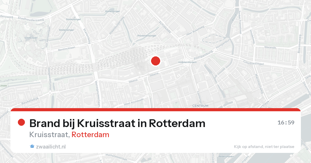 Brand bij Kruisstraat in Rotterdam — 19 aug 2026