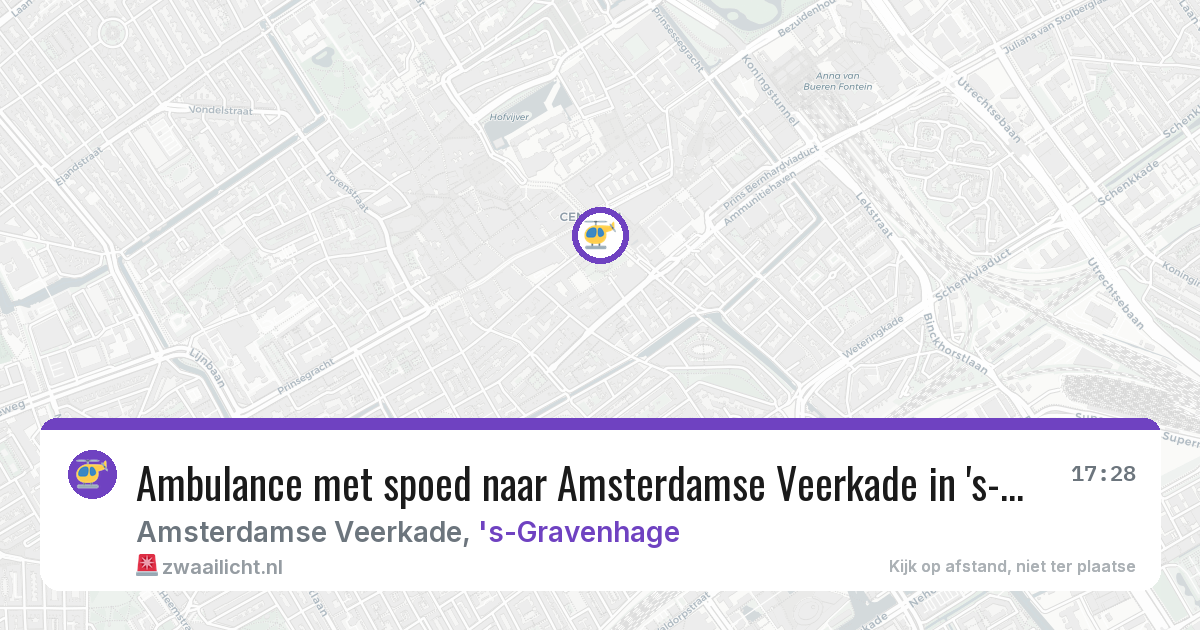 Ambulance met spoed naar Amsterdamse Veerkade in 's-Gravenhage — 17 feb 2026