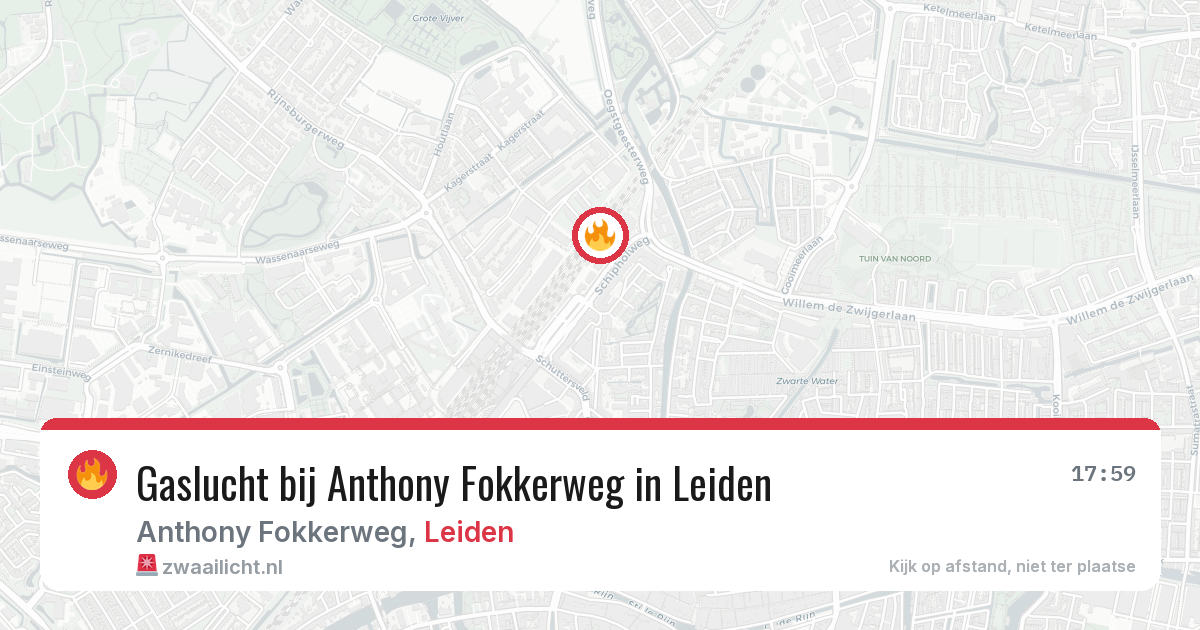 Gaslucht bij Anthony Fokkerweg in Leiden — 20 apr 2026