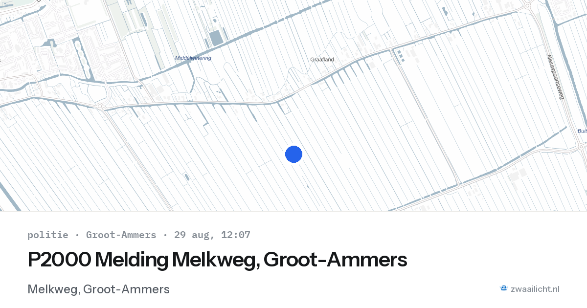 P2000 Melding Melkweg, Groot-Ammers — 29 aug 2026