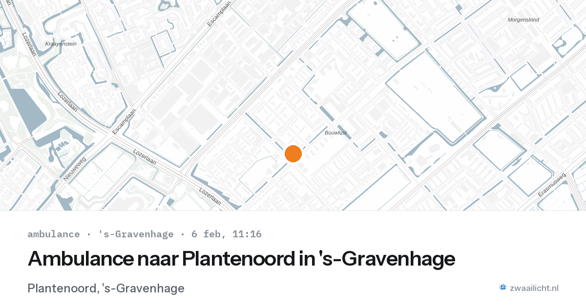 Ambulance naar Plantenoord in 's-Gravenhage — 6 feb 2026