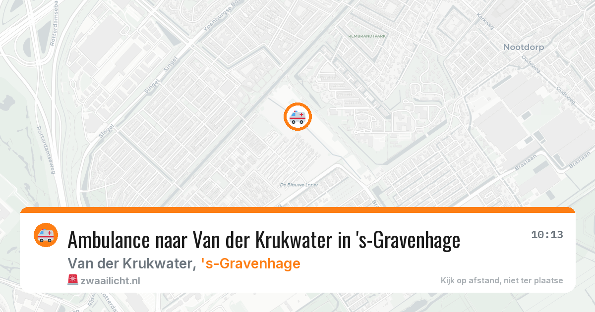 Ambulance naar Van der Krukwater in 's-Gravenhage — 17 mei 2026