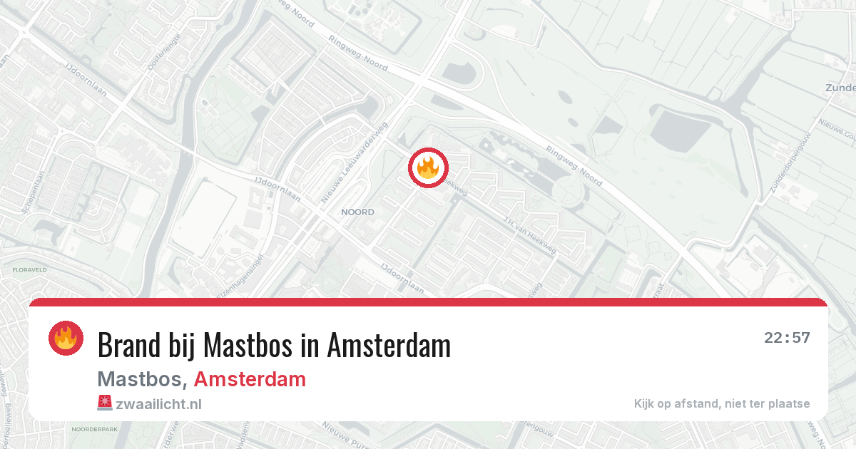 Brand bij Mastbos in Amsterdam — 7 aug 2026
