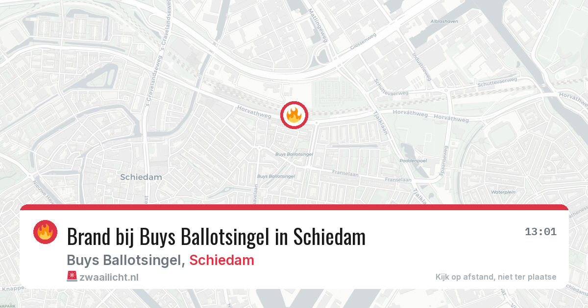 Brand bij Buys Ballotsingel in Schiedam — 9 aug 2026