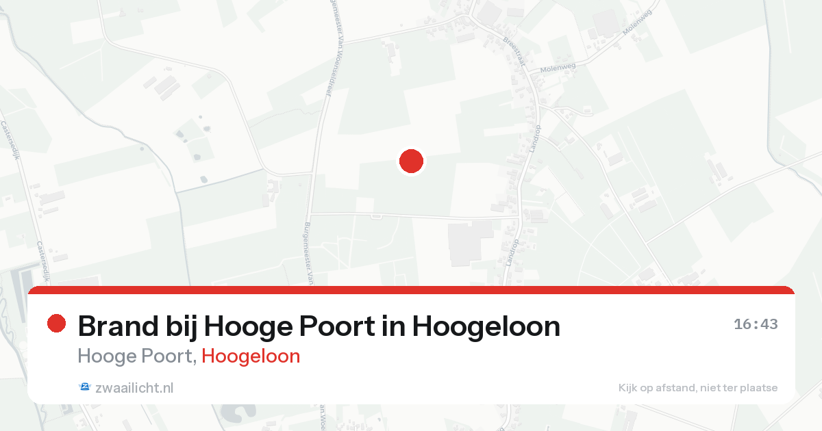 Brand bij Hooge Poort in Hoogeloon — 13 aug 2026