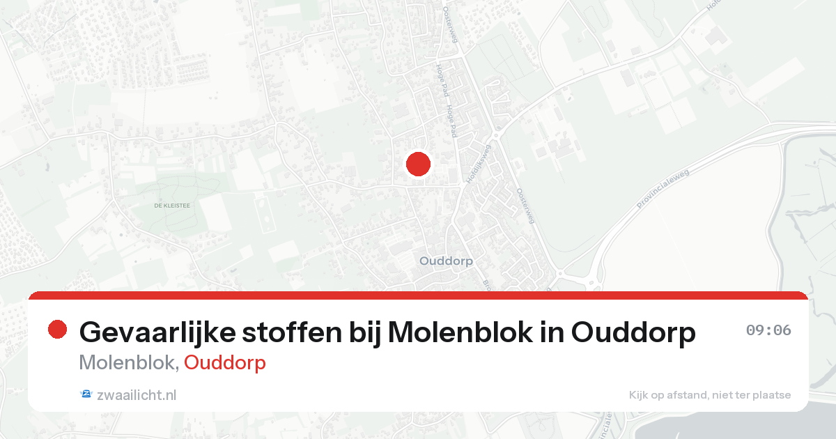 Gevaarlijke stoffen bij Molenblok in Ouddorp — 24 aug 2026