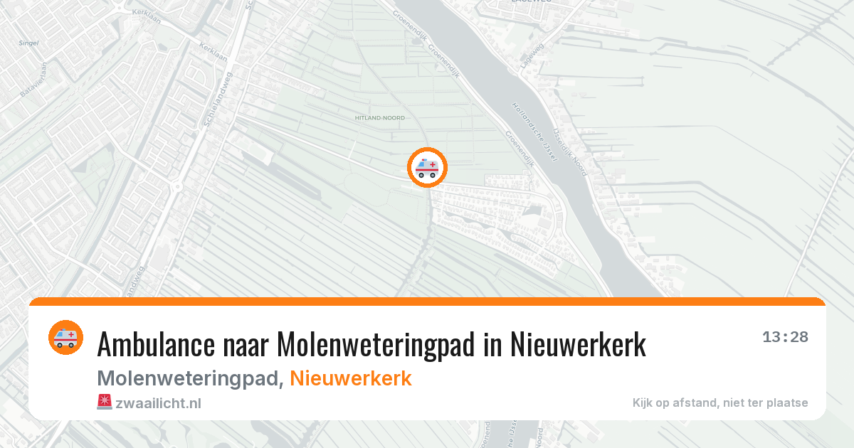 Ambulance naar Molenweteringpad in Nieuwerkerk — 6 jul 2026
