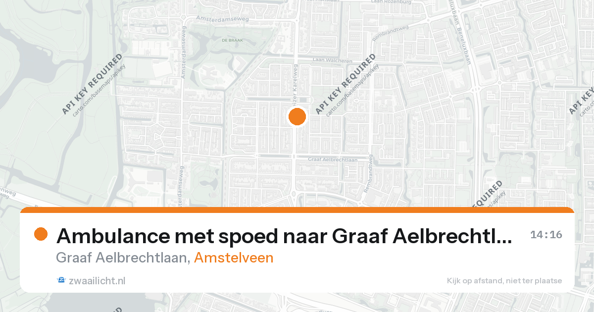 Ambulance met spoed naar Graaf Aelbrechtlaan in Amstelveen — 26 aug 2026