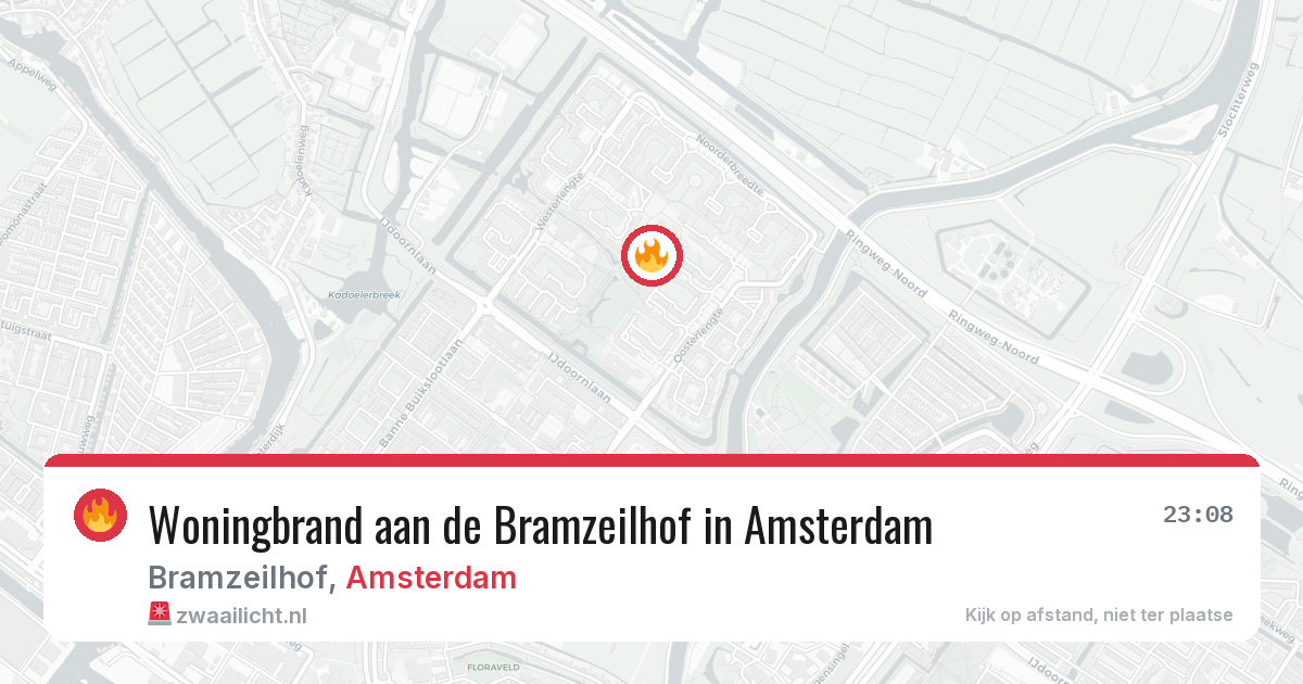 Woningbrand aan de Bramzeilhof in Amsterdam — 16 jun 2026