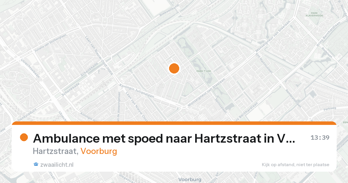 Ambulance met spoed naar Hartzstraat in Voorburg — 18 aug 2026