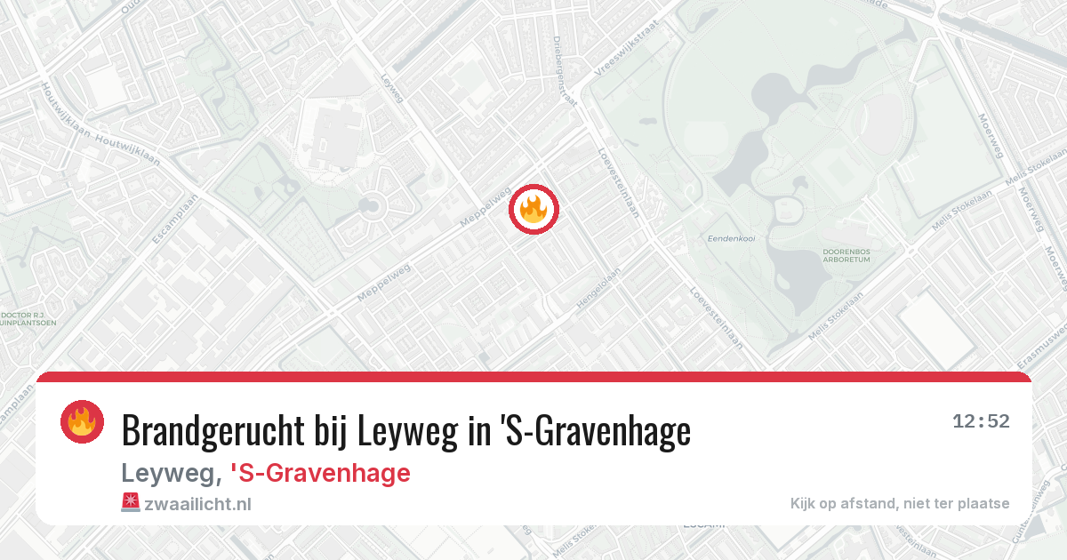 Brandgerucht bij Leyweg in 'S-Gravenhage — 11 aug 2026