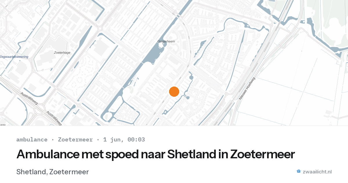 Ambulance met spoed naar Shetland in Zoetermeer — 31 mei 2026