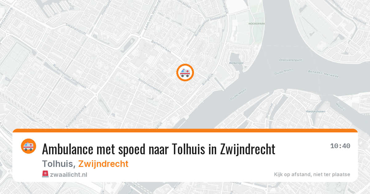 Ambulance met spoed naar Tolhuis in Zwijndrecht — 29 mei 2026