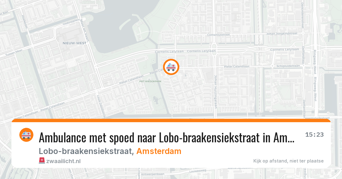 Ambulance met spoed naar Lobo-braakensiekstraat in Amsterdam — 10 aug 2026