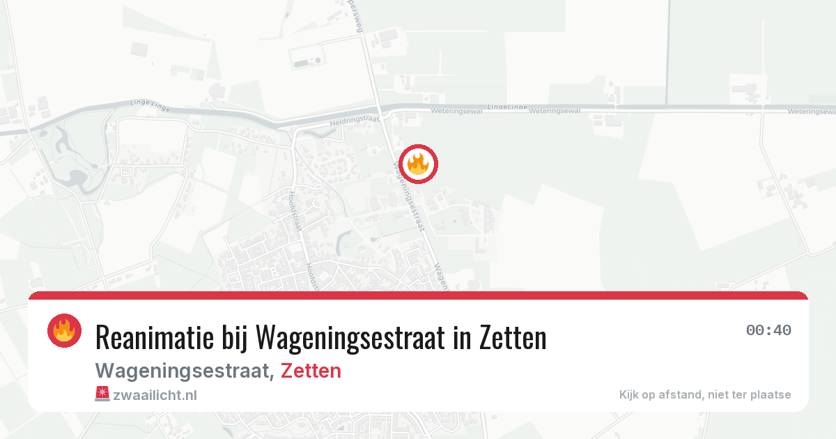 Reanimatie bij Wageningsestraat in Zetten — 6 mrt 2026