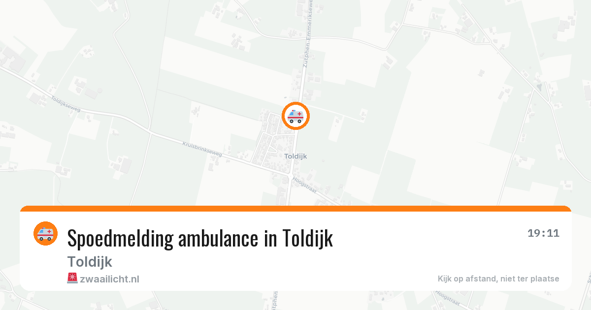 Spoedmelding ambulance in Toldijk — 20 mrt 2026
