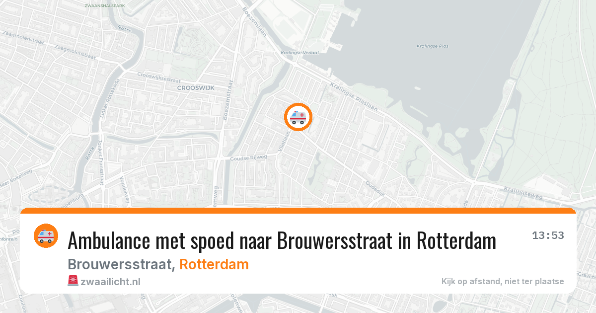 Ambulance met spoed naar Brouwersstraat in Rotterdam — 3 aug 2026