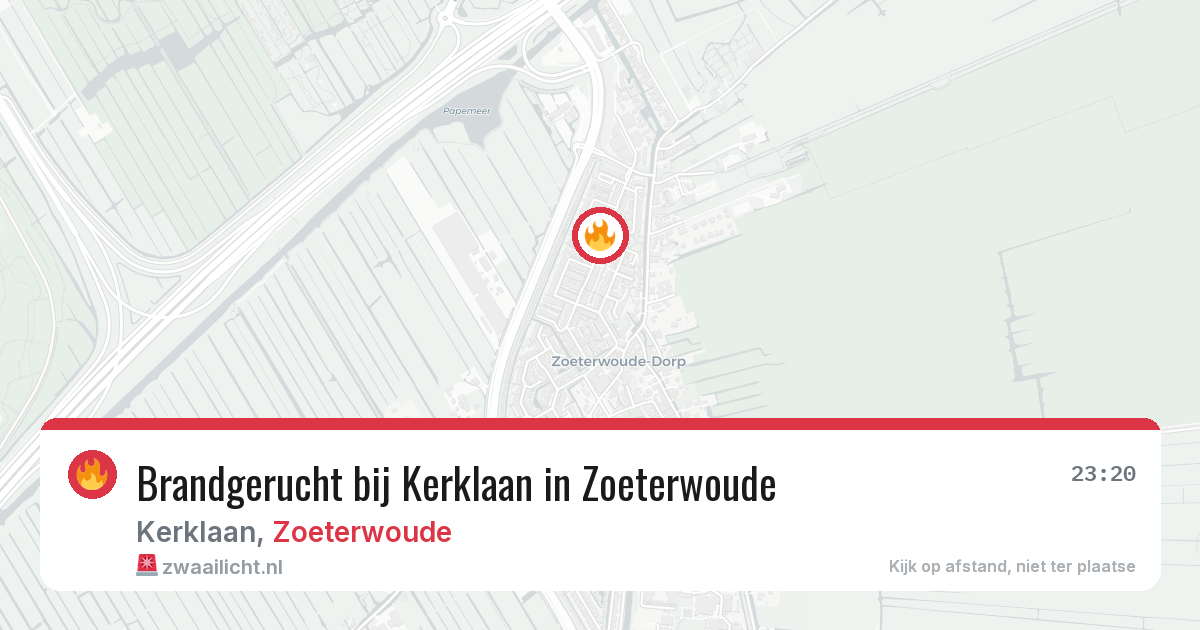 Brandgerucht bij Kerklaan in Zoeterwoude — 4 mei 2026