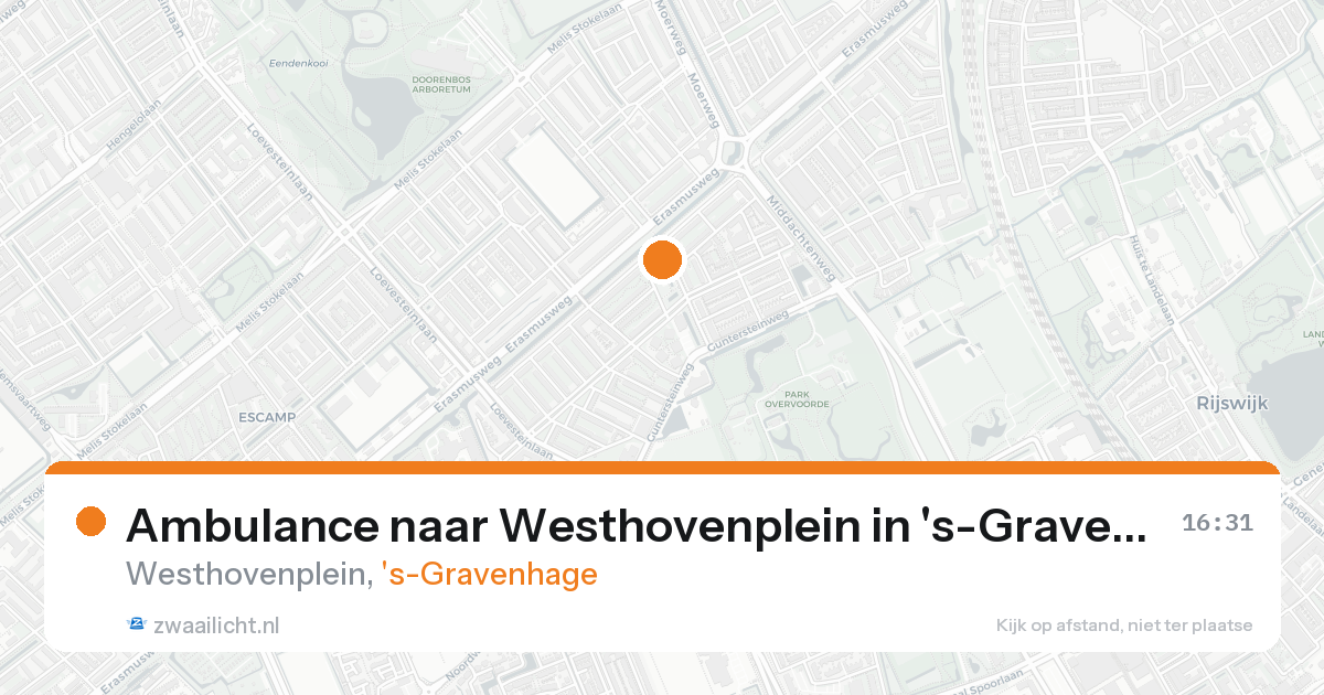 Ambulance naar Westhovenplein in 's-Gravenhage — 18 aug 2026