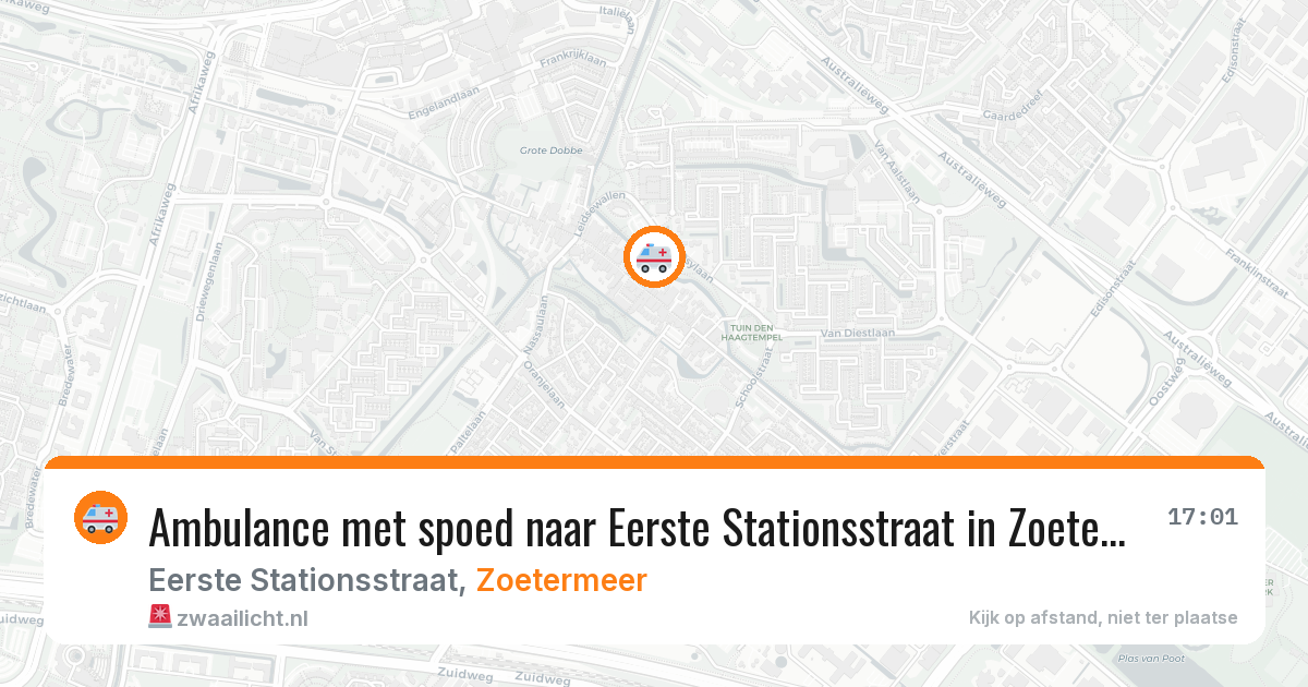 Ambulance met spoed naar Eerste Stationsstraat in Zoetermeer — 2 aug 2026