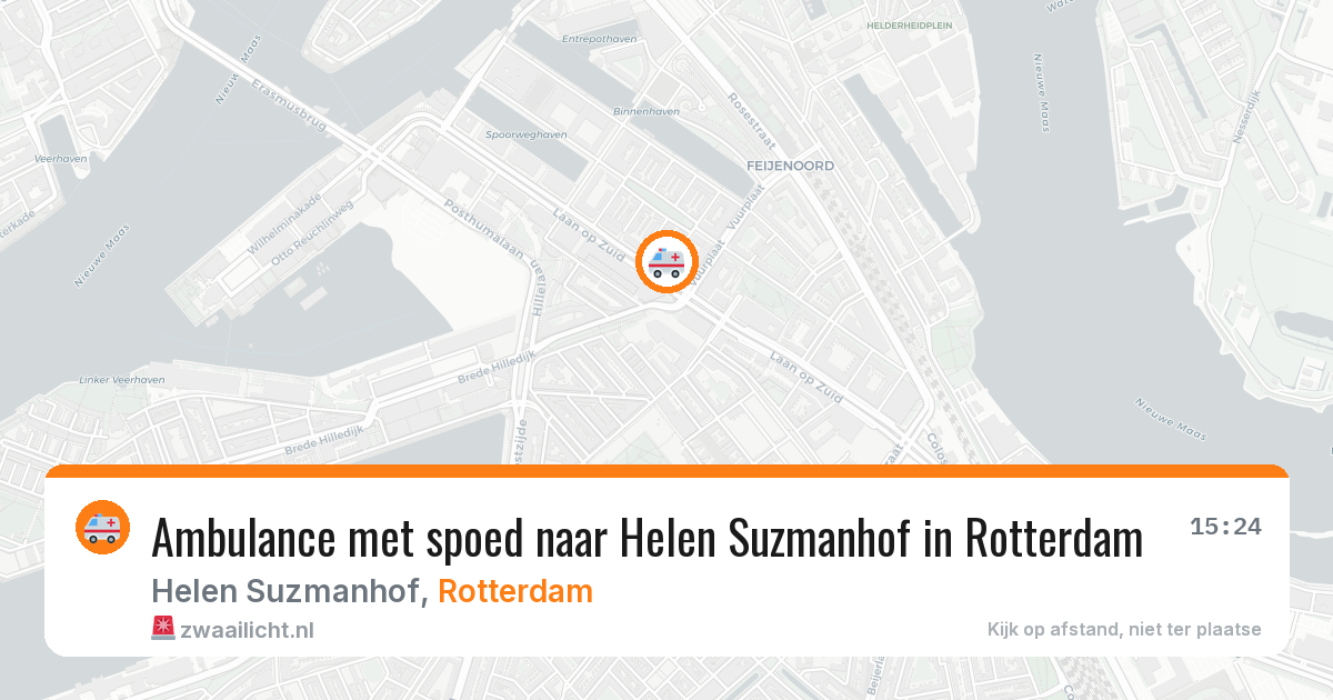 Ambulance met spoed naar Helen Suzmanhof in Rotterdam — 1 aug 2026