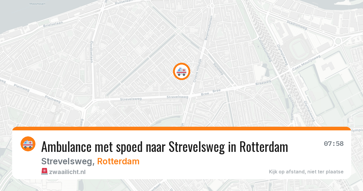 Ambulance met spoed naar Strevelsweg in Rotterdam — 17 jun 2026