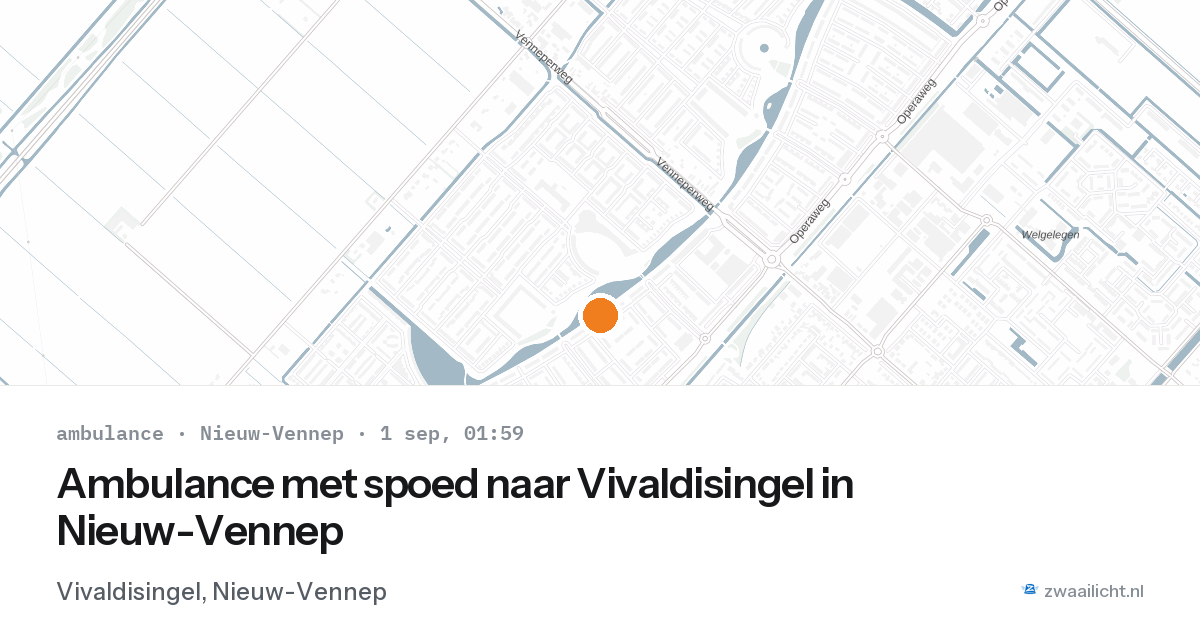 Ambulance met spoed naar Vivaldisingel in Nieuw-Vennep — 31 aug 2026