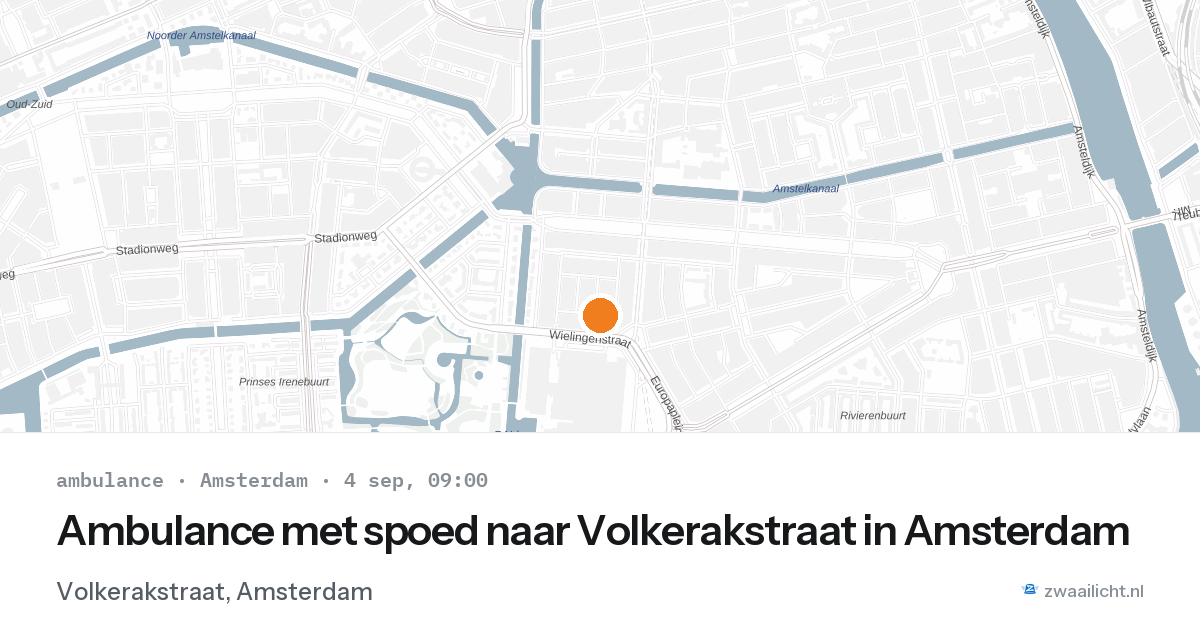 Ambulance met spoed naar Volkerakstraat in Amsterdam — 4 sep 2026