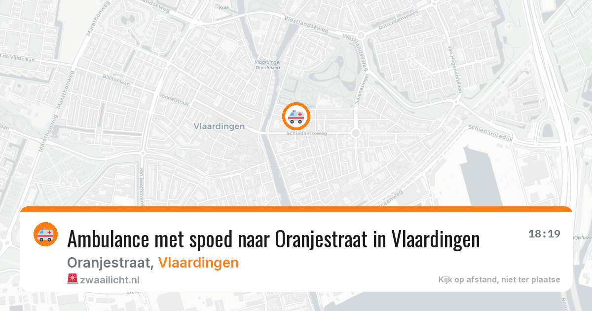 Ambulance met spoed naar Oranjestraat in Vlaardingen — 23 mei 2026