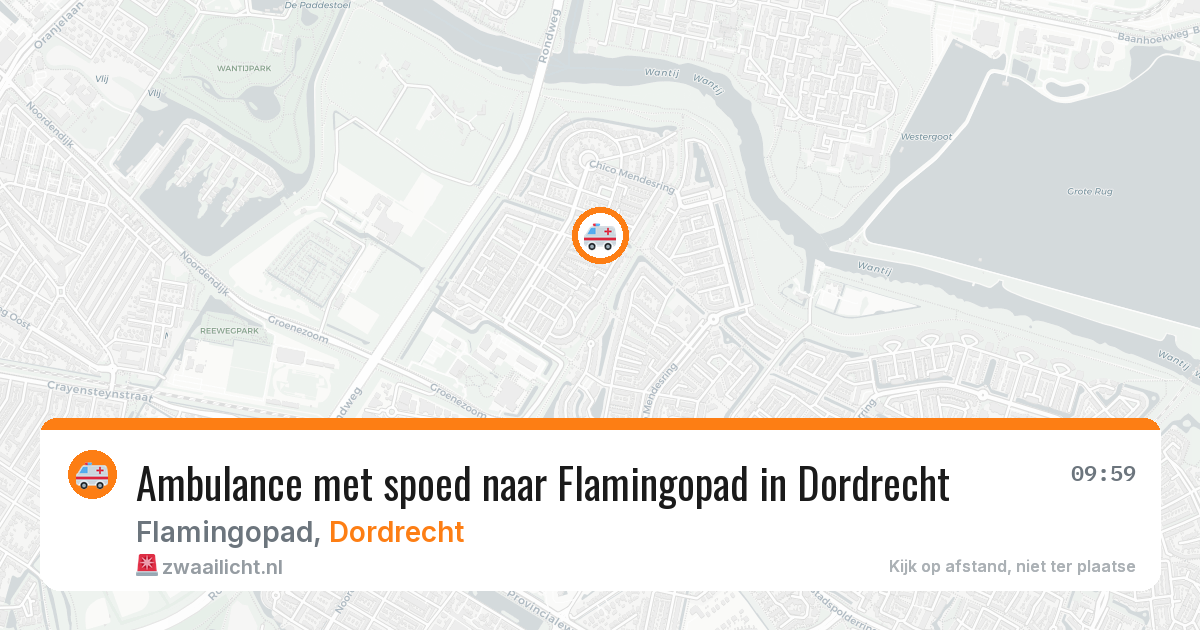 Ambulance met spoed naar Flamingopad in Dordrecht — 4 aug 2026