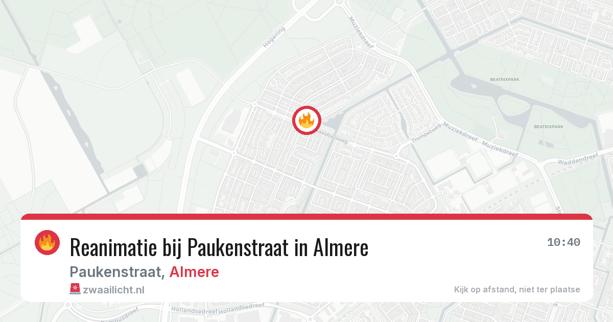 Reanimatie bij Paukenstraat in Almere — 14 jun 2026