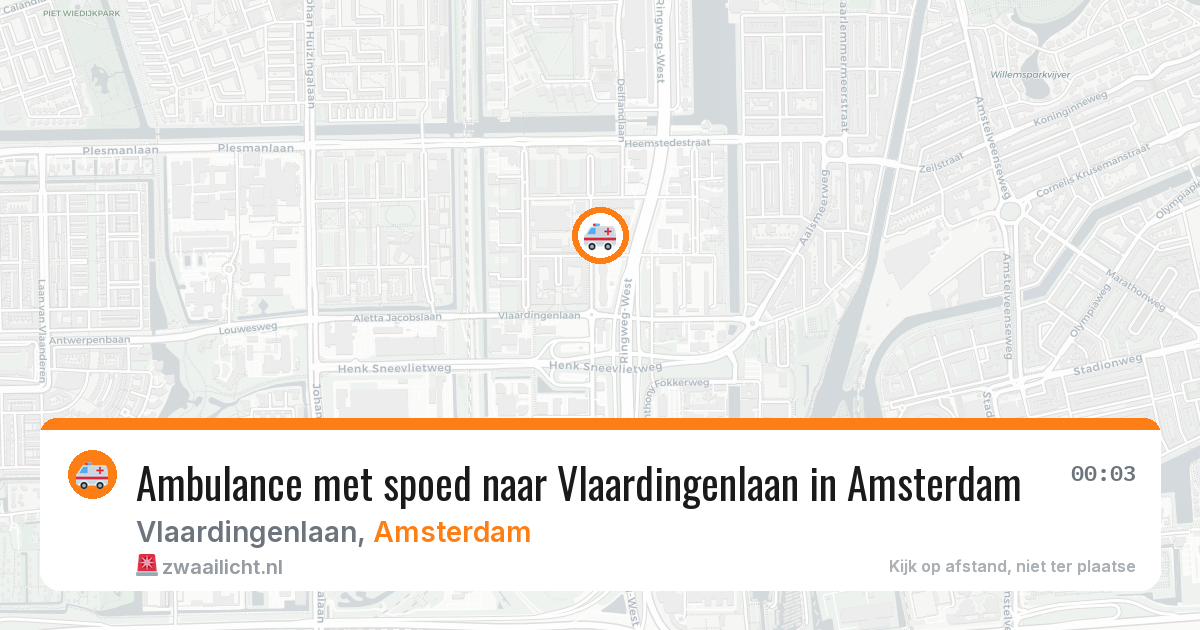 Ambulance met spoed naar Vlaardingenlaan in Amsterdam — 24 jun 2026
