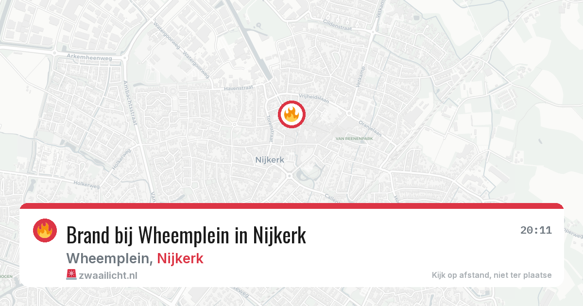 Brand bij Wheemplein in Nijkerk — 14 jun 2026