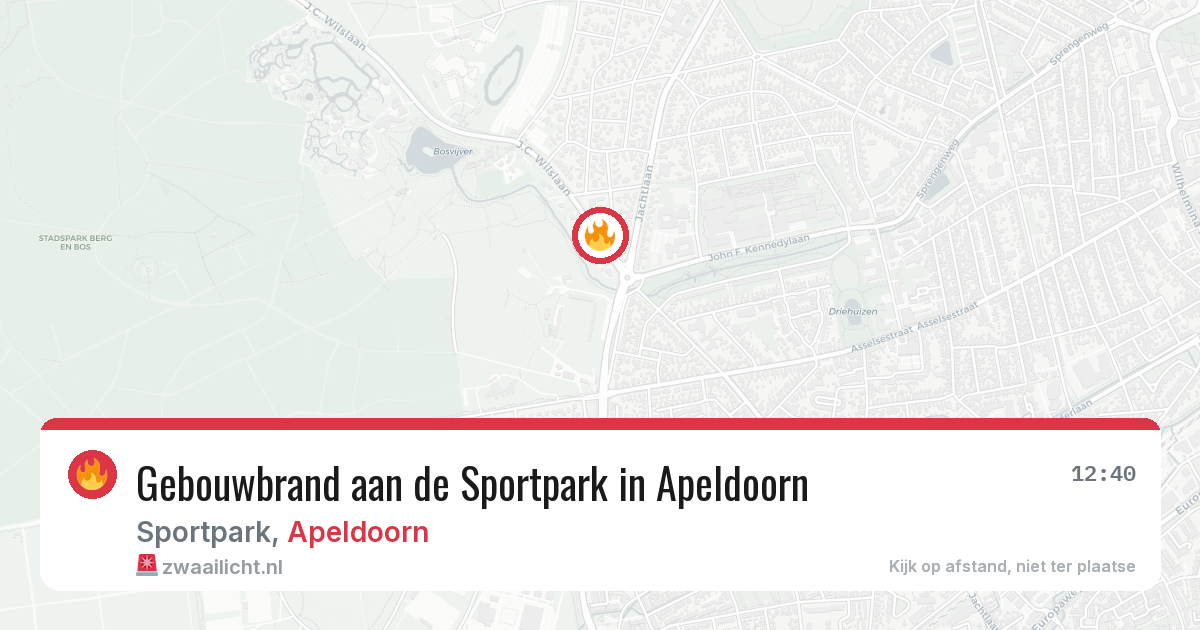 Gebouwbrand aan de Sportpark in Apeldoorn — 9 mei 2026