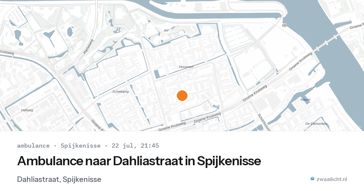 Ambulance naar Dahliastraat in Spijkenisse — 22 jul 2026