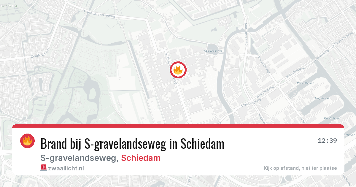 Brand bij S-gravelandseweg in Schiedam — 13 aug 2026