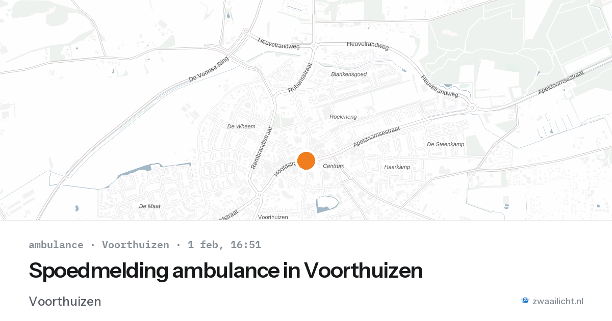 Spoedmelding ambulance in Voorthuizen — 1 feb 2026