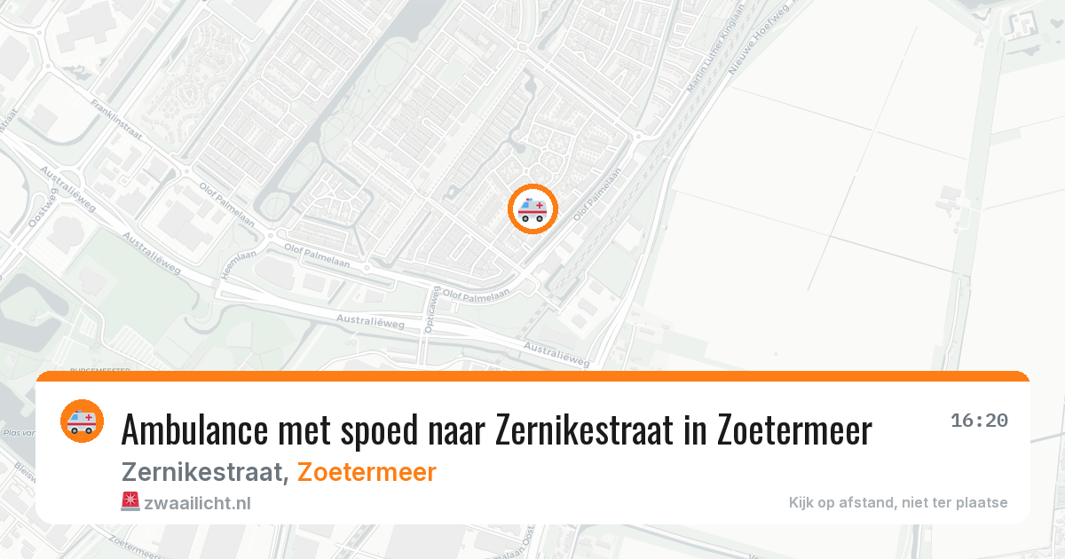 Ambulance met spoed naar Zernikestraat in Zoetermeer — 8 apr 2026