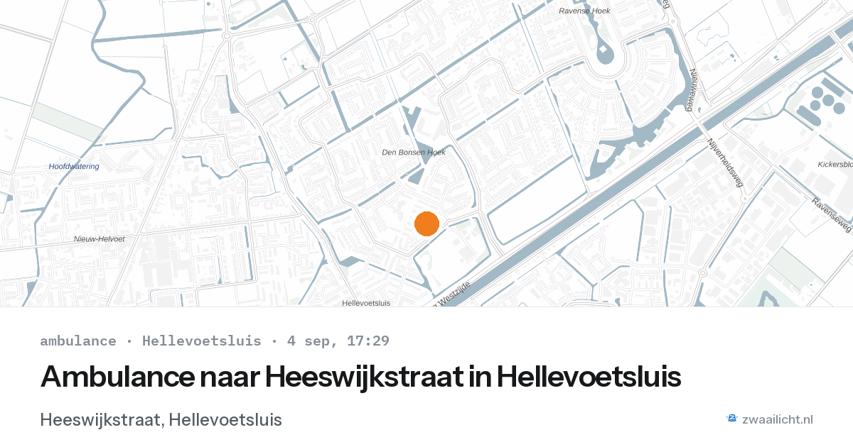 Ambulance naar Heeswijkstraat in Hellevoetsluis — 4 sep 2026