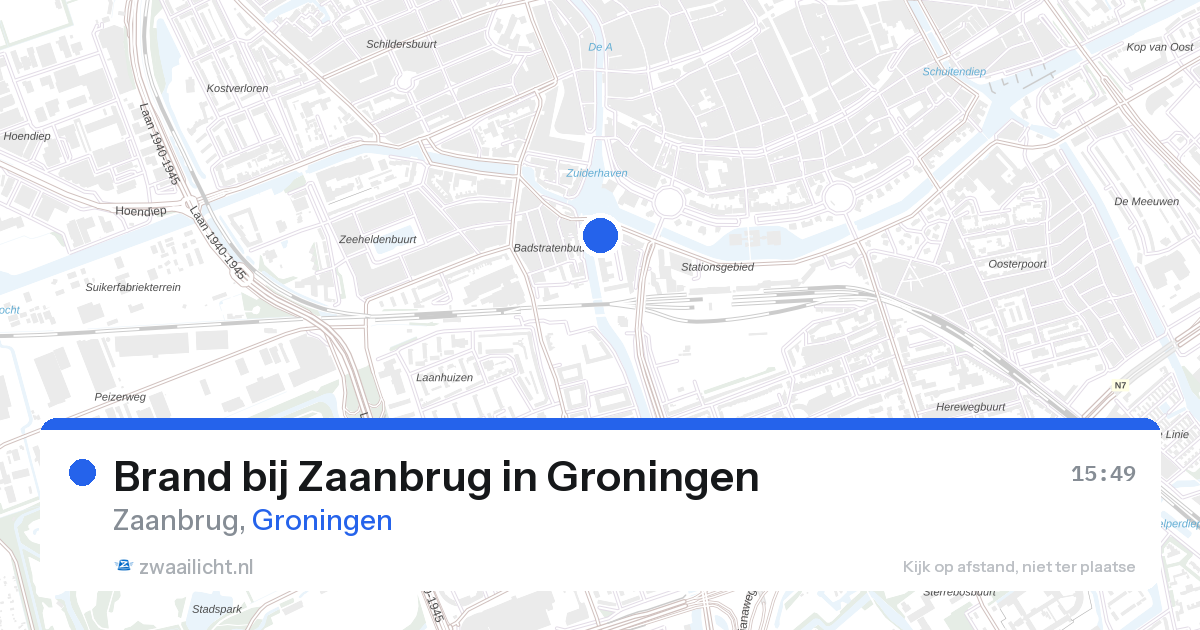 Brand bij Zaanbrug in Groningen — 28 aug 2026