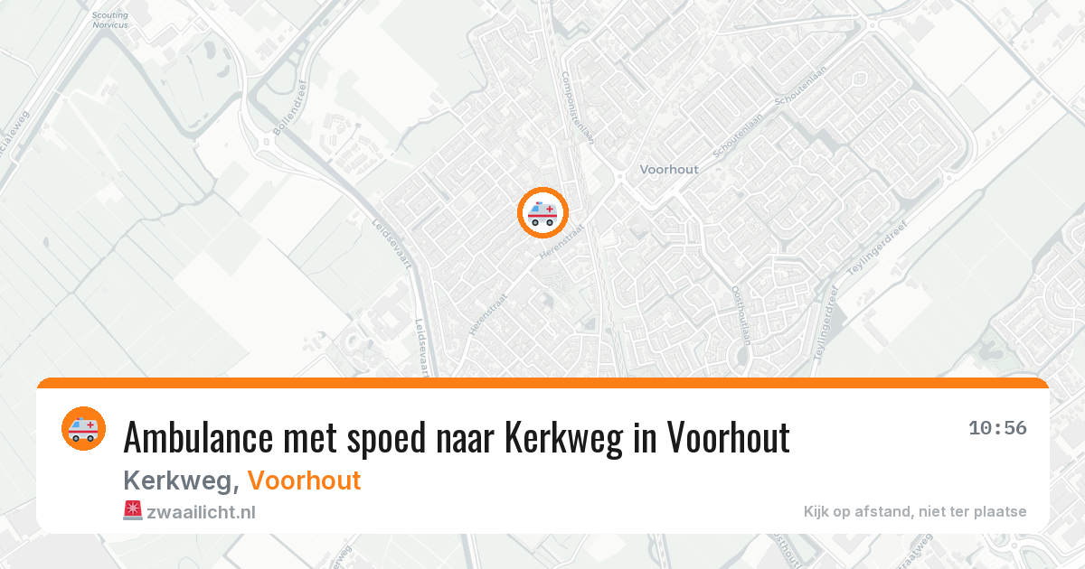 Ambulance met spoed naar Kerkweg in Voorhout — 12 jun 2026