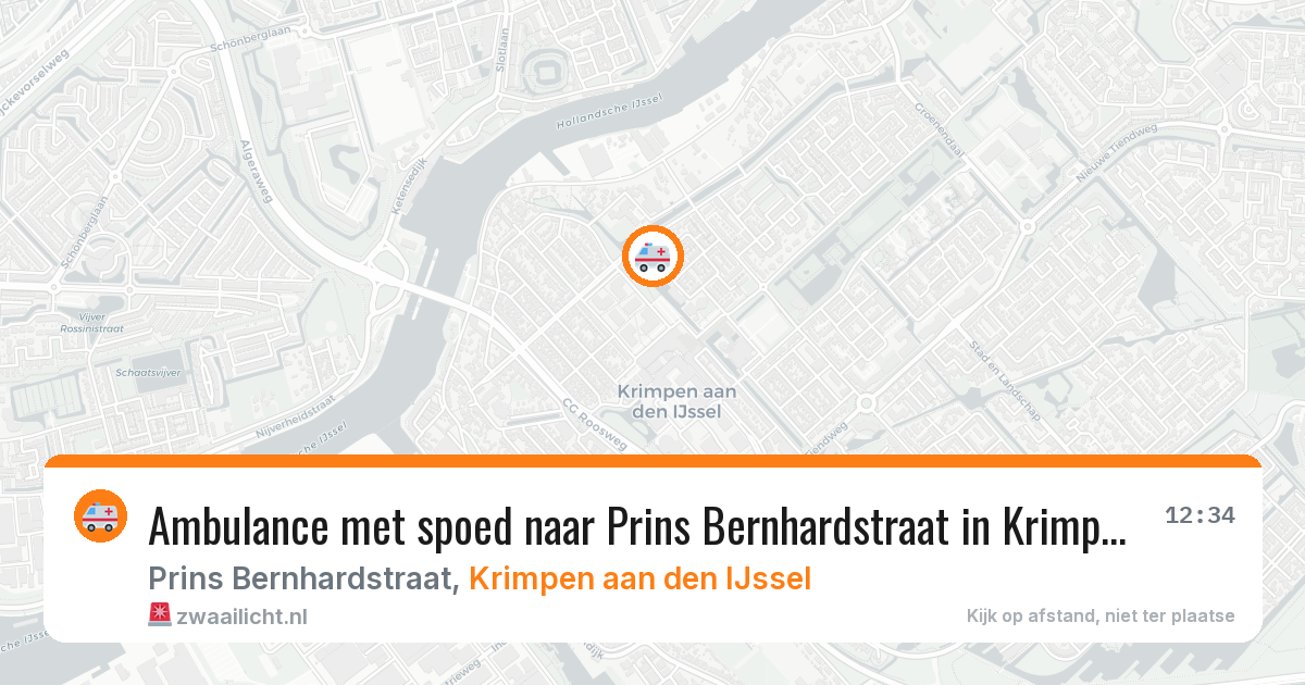 Ambulance met spoed naar Prins Bernhardstraat in Krimpen aan den IJssel — 9 jul 2026