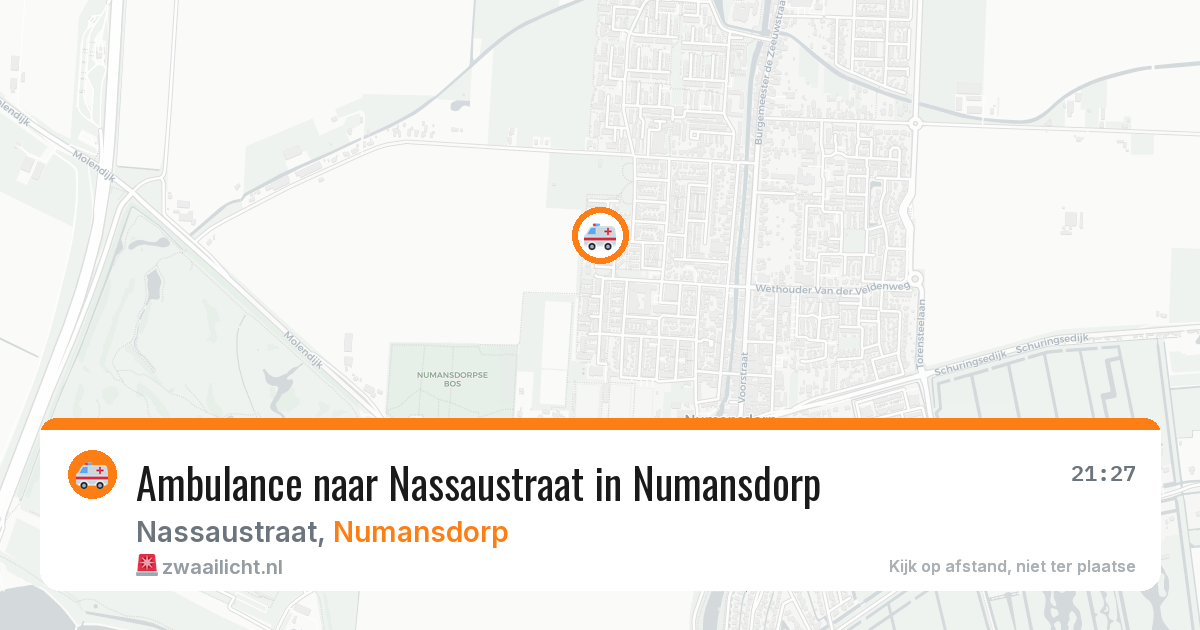 Ambulance naar Nassaustraat in Numansdorp — 5 jul 2026