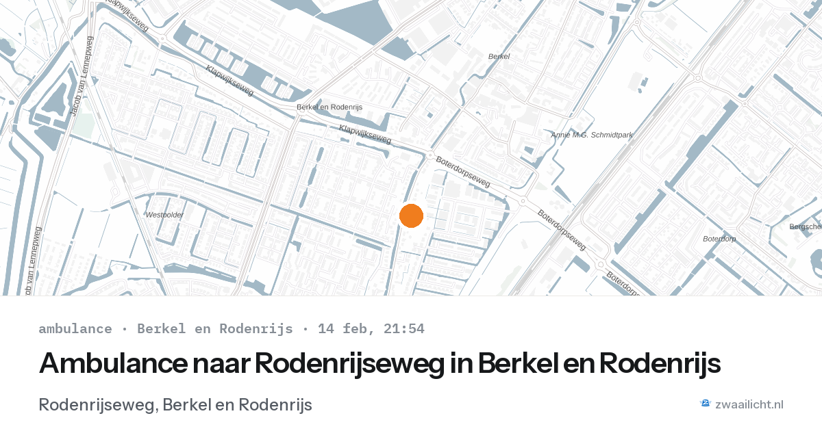 Ambulance naar Rodenrijseweg in Berkel en Rodenrijs — 14 feb 2026