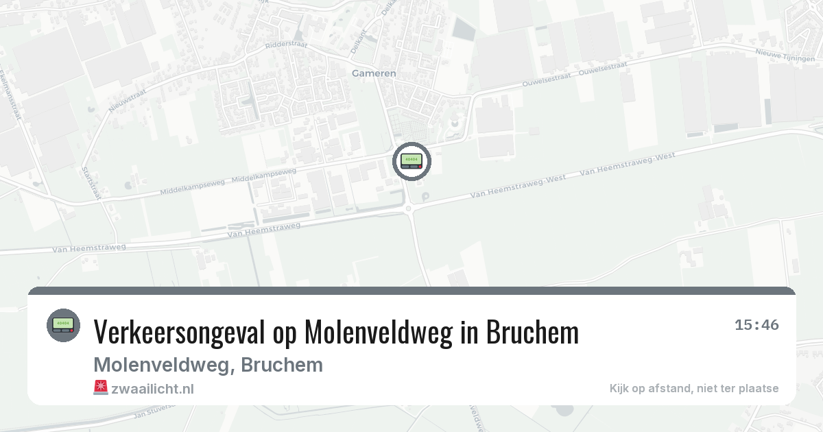 Verkeersongeval op Molenveldweg in Bruchem — 22 feb 2026